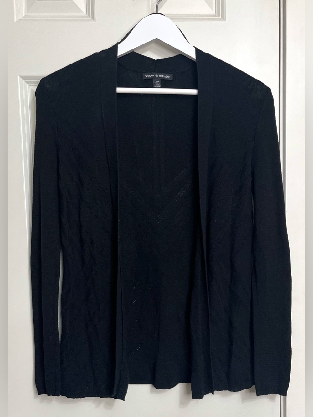 Cable & Gauge Black Draped Open Cardigan